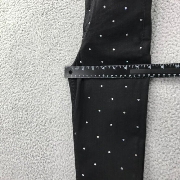 GRLFRND Womens Size 23 KENDALL Black Denim w/ Rhinestones High Rise Skinny Jeans - Picture 14 of 16